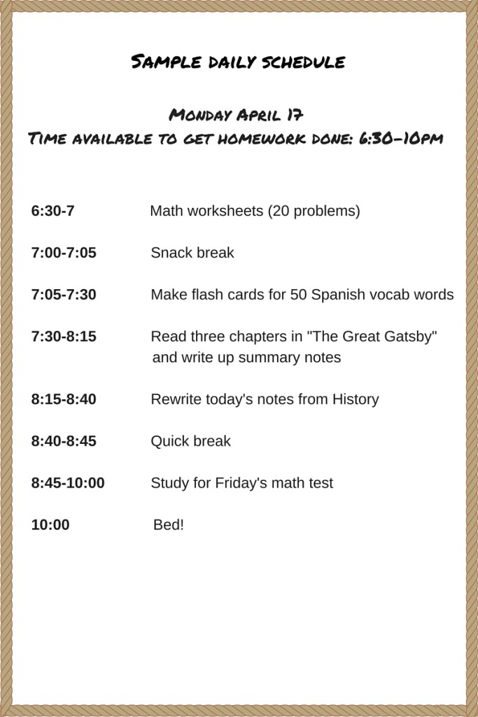 Sample Daily Schedule