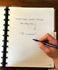 improve your handwriting - improper position