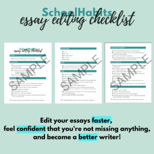 school habits essay editing checklist