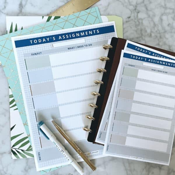 Daily homework planner printable 1