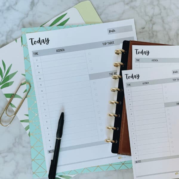 Minimal daily schedule and task list printable