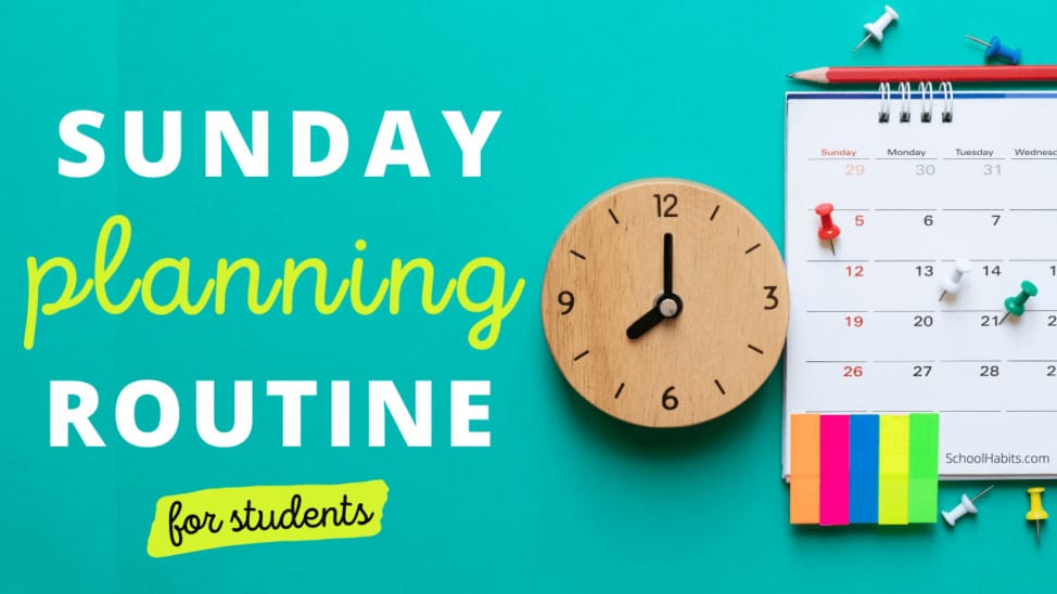 Sunday planning routine for students