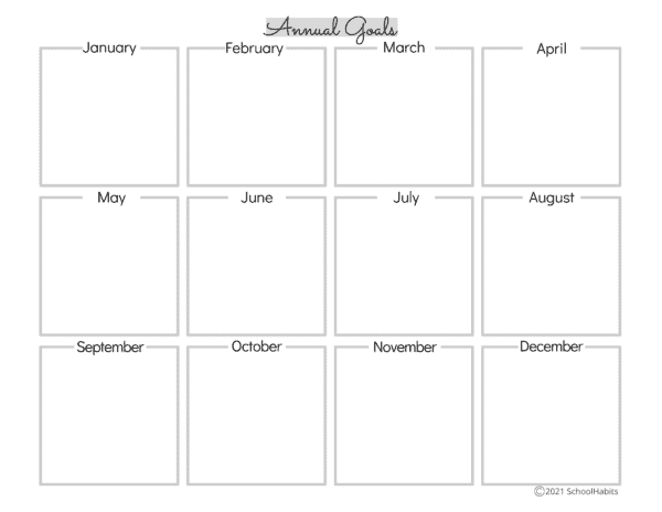 annual goal planner