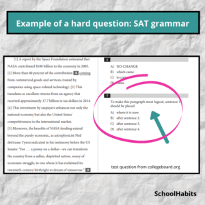 example of a hard question: SAT grammar