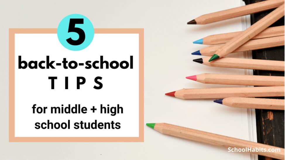 back to school tips for middle and high school students