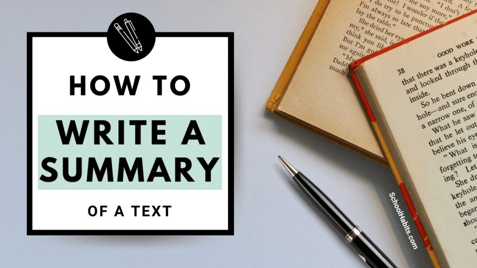 how to write a summary of a text