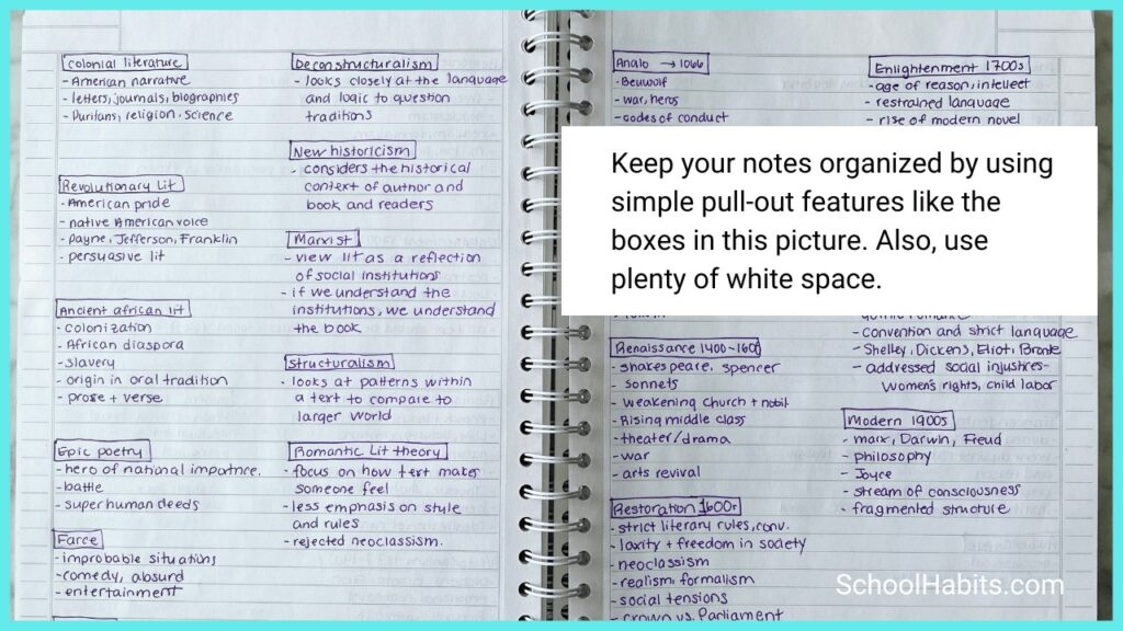 note organization tips
