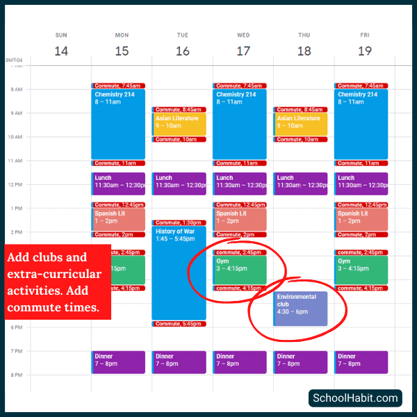 add clubs to your school schedule
