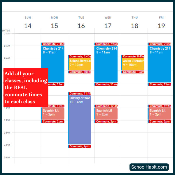 time block travel time google calendar