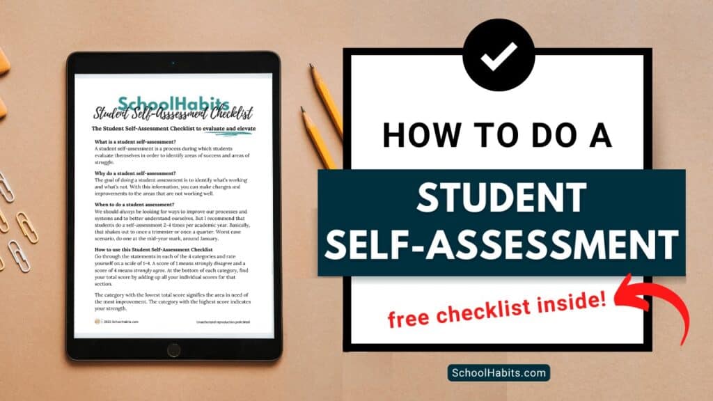 blog title how to do a student self-assessment checklist inside