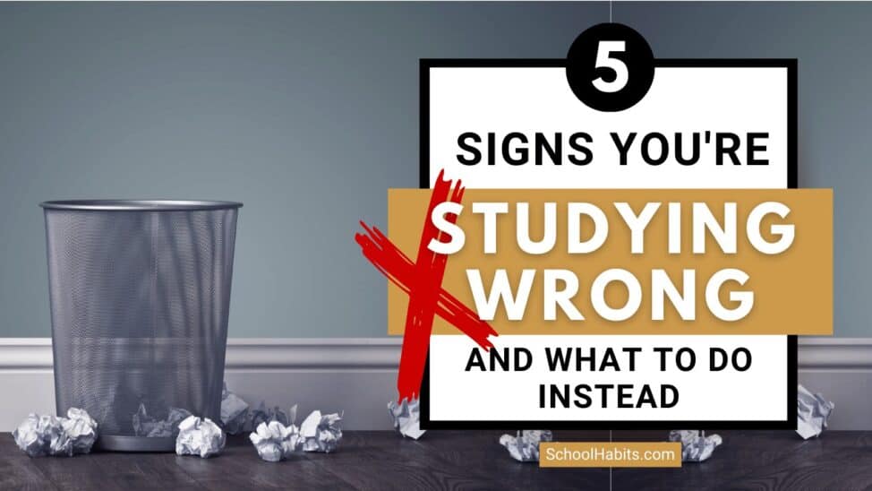 signs you're studying wrong blog post image with trash can