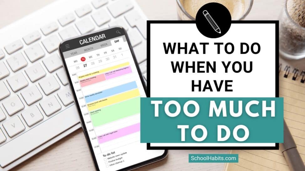 what to do when you have too much to do blog image with picture of phone